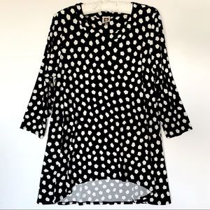 Anne Klein 3/4 sleeve geometric print scoopneck